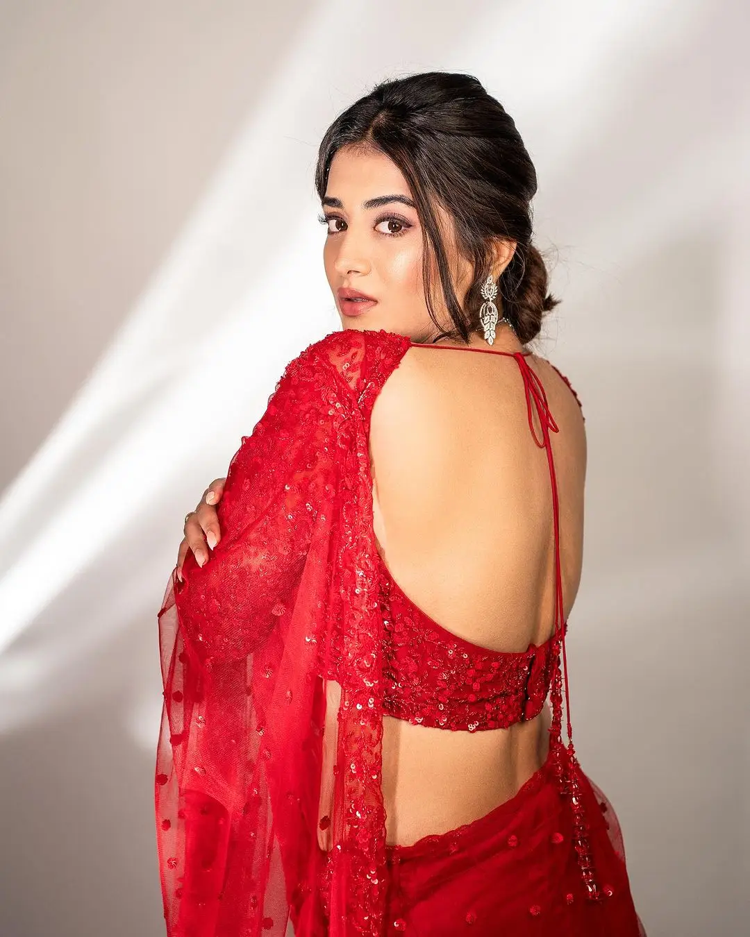 Rashi Singh in South Indian Traditional Red Saree Blouse